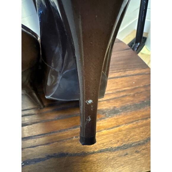 BCBG Girls Patent Leather Heels, Womens 7 1/2, Brown Patent Leather - Picture 5 of 10